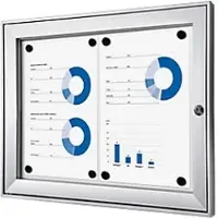SHOWDOWN Vitrine Magnetisch 52,1 (B) x 38,8 (H) cm Zilver 2 x A4
