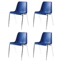 Nowy Styl Stapelbare stoel Beta Kunststof Blauw 4 Stuks