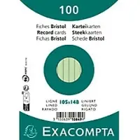 Exacompta 20x Pak 100 steekkaarten in folie - bristol gelijnd niet geperforeerd - 105x148mm - Groen - 10849SE