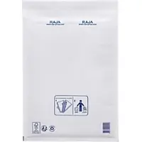 RAJA Luchtkussenenveloppen Wit Zonder Venster 240 (B) x 330 (H) mm Kleefstrip Gerecycled 95% 100 Stuks