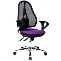 Topstar Bureaustoel Synchroonmechanisme Mesh, stof 2D armleuning Violet, zwart 110 kg Open Point SY Deluxe