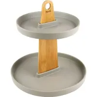 Husla Serie - Tweelaagse Patera - Keramiek en Bamboe - Warmgrijs