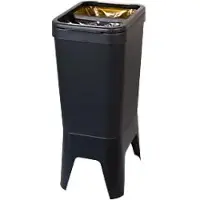 Bonton Circubin afvalbak - polypropeen - 2 x 20 liter - B 300 x D 410 x H 760 mm - open deksel met tussenschoot - antraciet