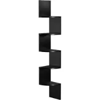 Leobert Hoekplank Kast 5 Planken – Zwart – Industrieel Design