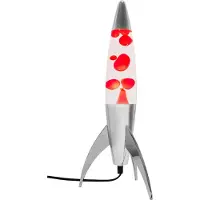 Fisura Rocket lavalamp zilver met rode lava van