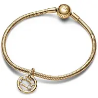 Pandora Hanger, Tweelingen Dierenriem Bedels/Bedels, (Metaal, Gouden)