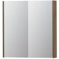 Ink SPK2 Spiegelkast 2 Deuren - 70x74cm - Fineer Ash Grey - Spiegels, Spiegelkasten - 8718835092245
