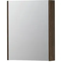 Ink SPK2 Spiegelkast 1 Deur - 60x74cm - Massief Eiken Charcoal - Spiegels, Spiegelkasten - 8718835092207
