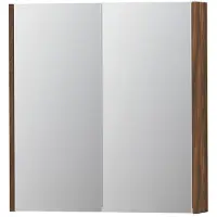Ink SPK2 Spiegelkast 2 Deuren - 70x74cm - Noten - Spiegels, Spiegelkasten - 8718835052089