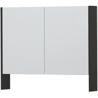 Ink SPK3 Spiegelkast 2 Deuren - 90x74cm - Mat Antraciet - Spiegels, Spiegelkasten - 8718835090326