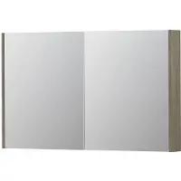 Ink SPK2 Spiegelkast 2 Deuren - 120x74cm - Greige Eiken - Spiegels, Spiegelkasten - 8718835052850