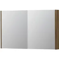 Ink SPK2 Spiegelkast 2 Deuren - 120x74cm - Massief Eiken Ash Grey - Spiegels, Spiegelkasten - 8718835092689