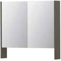 Ink SPK3 Spiegelkast 2 Deuren - 80x74cm - Mat Taupe - Spiegels, Spiegelkasten - 8718835090098