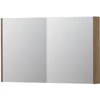 Ink SPK2 Spiegelkast 2 Deuren - 120x74cm - Fineer Ash Grey - Spiegels, Spiegelkasten - 8718835092641