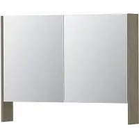 Ink SPK3 Spiegelkast 2 Deuren - 100x74cm - Greige Eiken - Spiegels, Spiegelkasten - 8718835090715