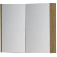 Ink SPK1 Spiegelkast 2 Deuren - 70x60cm - Fineer Natur - Spiegels, Spiegelkasten - 8718835100520