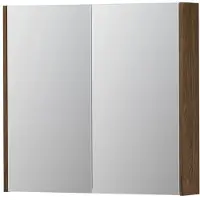 Ink SPK2 Spiegelkast 2 Deuren - 80x74cm - Massief Eiken Chocolate - Spiegels, Spiegelkasten - 8718835092399