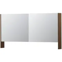 Ink SPK3 Spiegelkast 2 Deuren - 140x74cm - Massief Eiken Chocolate - Spiegels, Spiegelkasten - 8718835092030