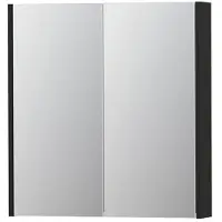 Ink SPK2 Spiegelkast 2 Deuren - 70x74cm - Mat Zwart - Spiegels, Spiegelkasten - 8718835052218