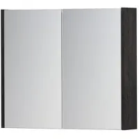 Ink SPK1 Spiegelkast 2 Deuren - 70x60cm - Houtskool Eiken - Spiegels, Spiegelkasten - 8718835100339