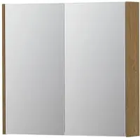 Ink SPK2 Spiegelkast 2 Deuren - 80x74cm - Fineer Natur - Spiegels, Spiegelkasten - 8718835092337