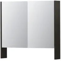 Ink SPK3 Spiegelkast 2 Deuren - 80x74cm - Intens Eiken - Spiegels, Spiegelkasten - 8718835090241