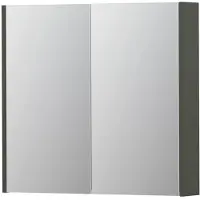 Ink SPK2 Spiegelkast 2 Deuren - 80x74cm - Mat Beton Groen - Spiegels, Spiegelkasten - 8718835092375