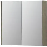 Ink SPK2 Spiegelkast 2 Deuren - 80x74cm - Greige Eiken - Spiegels, Spiegelkasten - 8718835052317