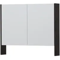 Ink SPK3 Spiegelkast 2 Deuren - 90x74cm - Houtskool Eiken - Spiegels, Spiegelkasten - 8718835090456