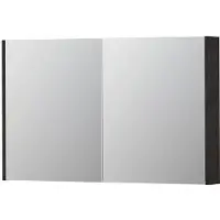 Ink SPK2 Spiegelkast 2 Deuren - 120x74cm - Houtskool Eiken - Spiegels, Spiegelkasten - 8718835052812