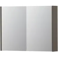 Ink SPK1 Spiegelkast 2 Deuren - 80x60cm - Mat Taupe - Spiegels, Spiegelkasten - 8718835100766