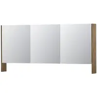 Ink SPK3 Spiegelkast 3 Deuren - 160x74cm - Naturel Eiken - Spiegels, Spiegelkasten - 8718835091408
