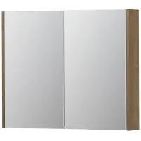 Ink SPK2 Spiegelkast 2 Deuren - 90x74cm - Fineer Ash Grey - Spiegels, Spiegelkasten - 8718835092443