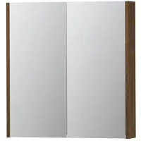 Ink SPK2 Spiegelkast 2 Deuren - 70x74cm - Massief Eiken Chocolate - Spiegels, Spiegelkasten - 8718835092290