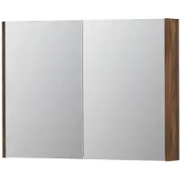 Ink SPK2 Spiegelkast 2 Deuren - 100x74cm - Noten - Spiegels, Spiegelkasten - 8718835052621