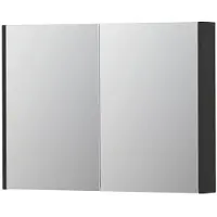 Ink SPK2 Spiegelkast 2 Deuren - 100x74cm - Mat Antraciet - Spiegels, Spiegelkasten - 8718835052768