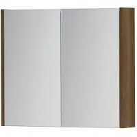 Ink SPK1 Spiegelkast 2 Deuren - 70x60cm - Massief Eiken Ash Grey - Spiegels, Spiegelkasten - 8718835100575