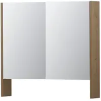 Ink SPK3 Spiegelkast 2 Deuren - 80x74cm - Fineer Ash Grey - Spiegels, Spiegelkasten - 8718835090272
