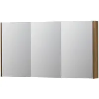 Ink SPK2 Spiegelkast 3 Deuren - 140x74cm - Massief Eiken Aqua - Spiegels, Spiegelkasten - 8718835092986