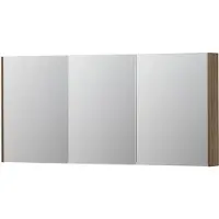 Ink SPK2 Spiegelkast 3 Deuren - 160x74cm - Zuiver Eiken - Spiegels, Spiegelkasten - 8718835093280