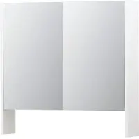 Ink SPK3 Spiegelkast 2 Deuren - 80x74cm - Mat Wit - Spiegels, Spiegelkasten - 8718835090067
