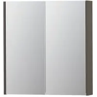 Ink SPK2 Spiegelkast 2 Deuren - 70x74cm - Mat Taupe - Spiegels, Spiegelkasten - 8718835052249
