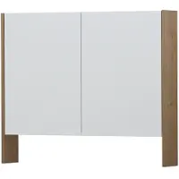 Ink SPK3 Spiegelkast 2 Deuren - 90x74cm - Fineer Ash Grey - Spiegels, Spiegelkasten - 8718835090524