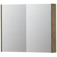 Ink SPK2 Spiegelkast 2 Deuren - 90x74cm - Naturel Eiken - Spiegels, Spiegelkasten - 8718835052478