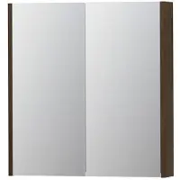 Ink SPK2 Spiegelkast 2 Deuren - 70x74cm - Fineer Chocolate - Spiegels, Spiegelkasten - 8718835092252