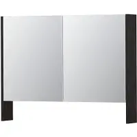 Ink SPK3 Spiegelkast 2 Deuren - 100x74cm - Houtskool Eiken - Spiegels, Spiegelkasten - 8718835090708