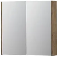 Ink SPK2 Spiegelkast 2 Deuren - 80x74cm - Naturel Eiken - Spiegels, Spiegelkasten - 8718835052294