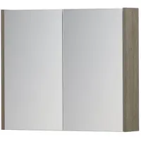 Ink SPK1 Spiegelkast 2 Deuren - 70x60cm - Greige Eiken - Spiegels, Spiegelkasten - 8718835100377