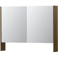 Ink SPK3 Spiegelkast 2 Deuren - 100x74cm - Massief Eiken Ash Grey - Spiegels, Spiegelkasten - 8718835091965