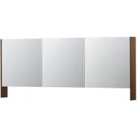 Ink SPK3 Spiegelkast 3 Deuren - 180x74cm - Massief Eiken Chocolate - Spiegels, Spiegelkasten - 8718835092092